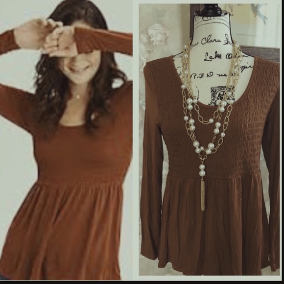 American Eagle Outfitters Tops - AMERICAN EAGLE BOHO COCOA TOP NWT